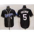 LA.Dodgers #5 Freddie Freeman Number Black Cool Base With Patch Stitched Jersey