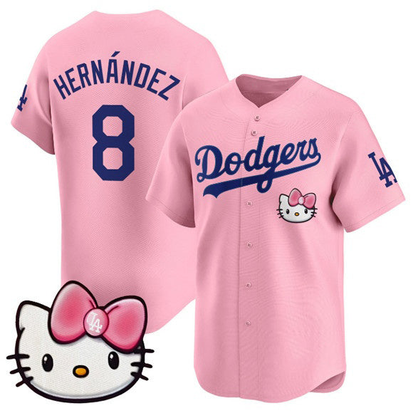 LA.Dodgers #8 Enrique Hernandez Pink 2025 Hello Kitty Vapor Limited Stitched Jersey