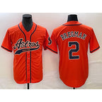 H.Astros #2 Alex Bregman Orange With Patch Cool Base Stitched  Jersey