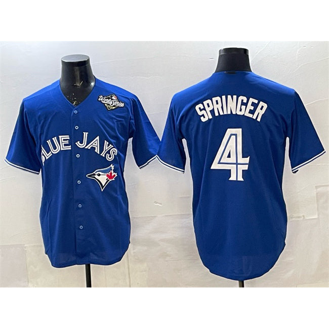 TB.Jays #4 George Springer Navy 2025 World Series Home Cool Base Stitched Jersey