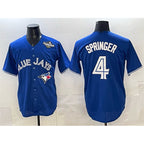 TB.Jays #4 George Springer Navy 2025 World Series Home Cool Base Stitched Jersey