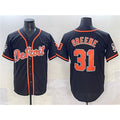 D.Tigers #31 Riley Greene Black With Patch Cool Base Stitched Jersey