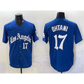 LA.Dodgers #17 Shohei Ohtani Blue 2025 LA Gothic Style With Fernando Patch Vapor Premier Limited Stitched Jersey