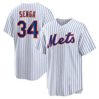 NY.Mets #34 Kodai Senga White-Royal Home Replica Player Jersey