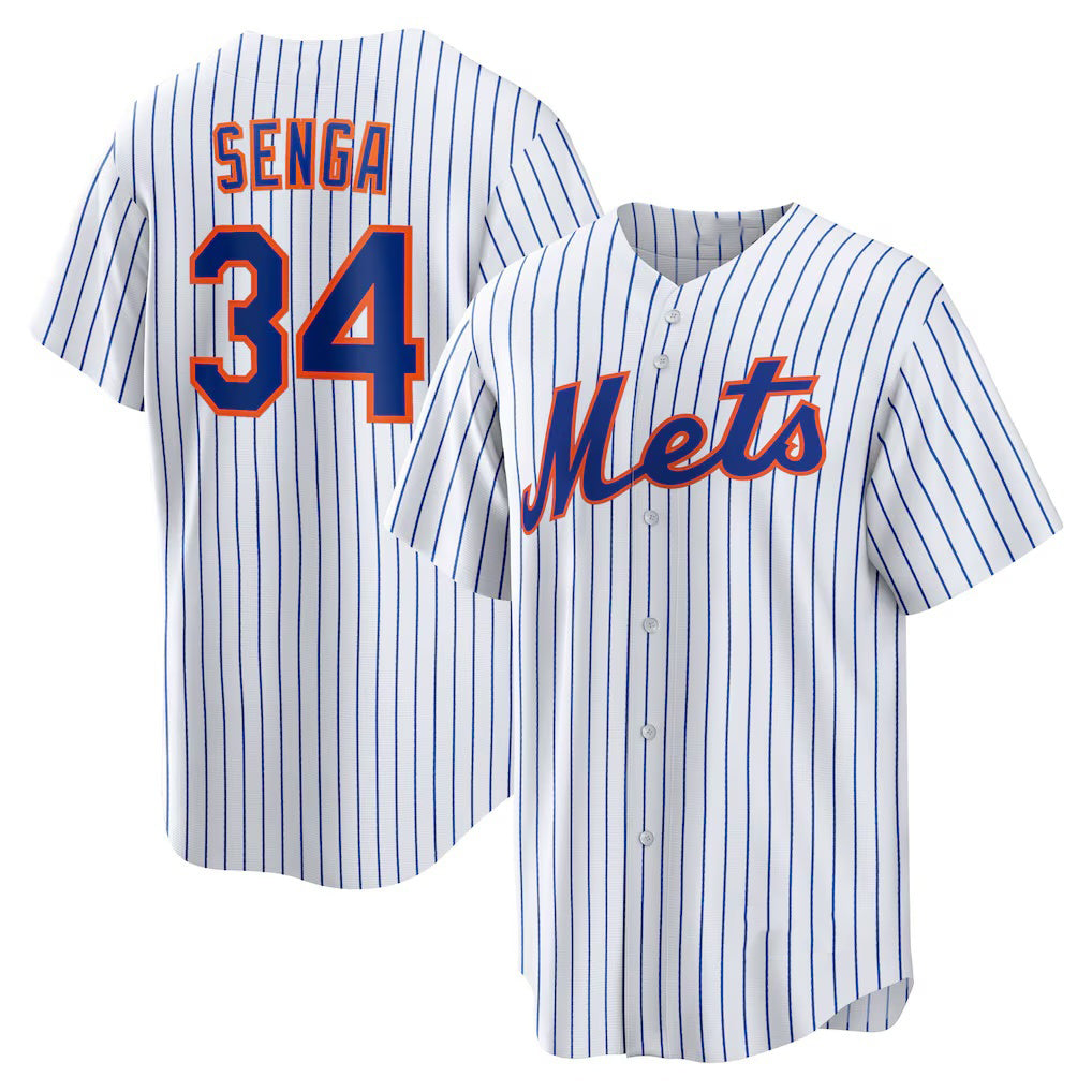 NY.Mets #34 Kodai Senga White-Royal Home Replica Player Jersey