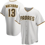 SD.Padres #13 Manny Machado White Home Replica Player Jersey