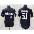 A.Diamondbacks #51 Randy Johnson Black 'Gothic Desert Fang Edition' Vapor Premier Limited Stitched Jersey