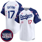 LA.Dodgers #17 Shohei Ohtani White Royal 2025 Tokyo Series Limited Stitched Jersey