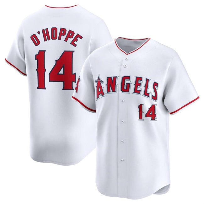 LA.Angels #14 Logan O'Hoppe White Home Limited Stitched Jersey