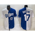 LA.Dodgers #17 Shohei Ohtani Number White Blue Two Tone 3 Stitched Jersey