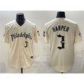 P.Phillies #3 Bryce Harper Cream Gothic Vapor Limited Stitched Jersey