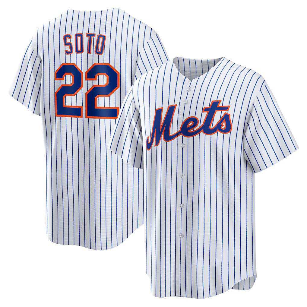 NY.Mets #22 Juan Soto White Home Replica Player Jersey