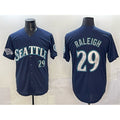 S.Mariners #29 Cal Raleigh Navy With 2025 AL West Division Champions Patch Limited Stitched jersey