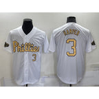 P.Phillies #3 Bryce Harper Number White 2022 All Star Stitched Cool Base Jersey