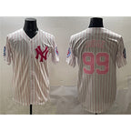 NY.Yankees #99 Aaron Judge Pink With Patch Limited Stitched  Jersey