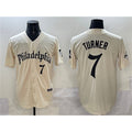 P.Phillies #7 Trea Turner Cream Gothic Vapor Limited Stitched Jersey