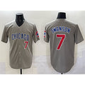 C.Cubs #7 Dansby Swanson Gray Limited Stitched Jersey