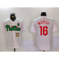 P.Phillies #16 Brandon Marsh White Green Cool Base Stitched Jersey