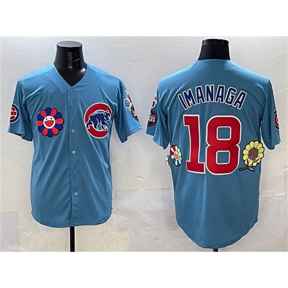 C.Cubs #18 Shota Imanaga Blue 2025 Tokyo Series 2nd Alternate Limited Stitched Jersey