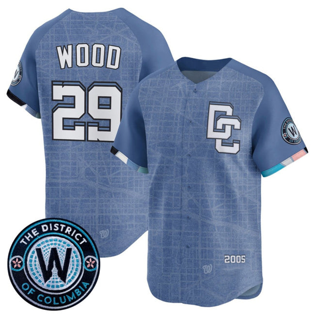 W.Nationals #29 James Wood Blue 2025 City Connect Limited Stitched Jersey