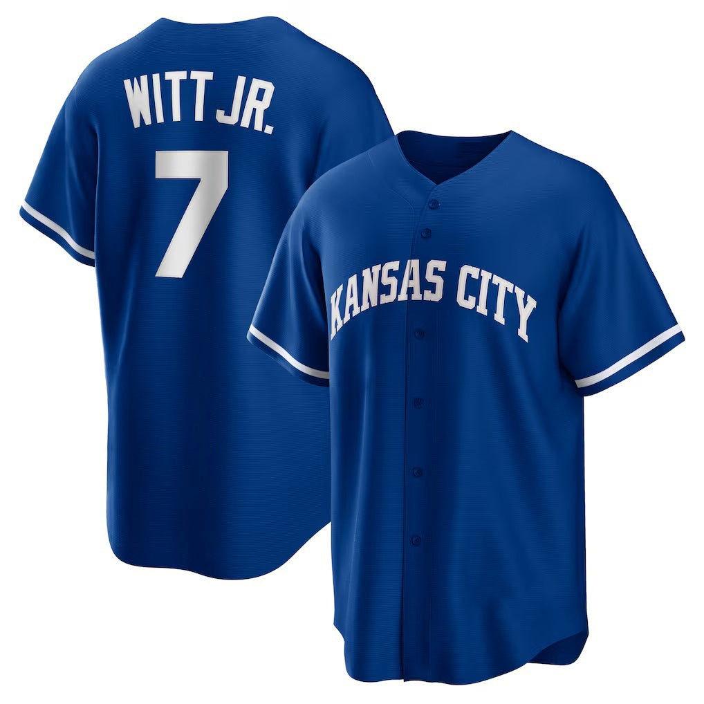KC.Royals #7 Bobby Witt Jr.Rush Blue Alternate 2 Replica Jersey