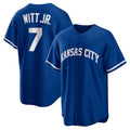 KC.Royals #7 Bobby Witt Jr.Rush Blue Alternate 2 Replica Jersey