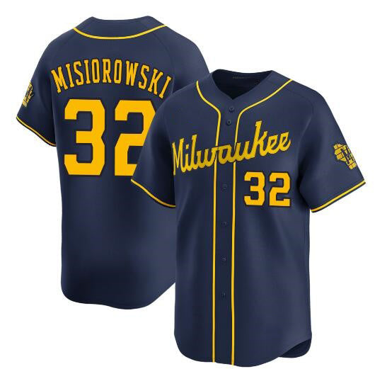 M.Brewers #32 Jacob Misiorowski Navy Alternate Limited Stitched Jersey
