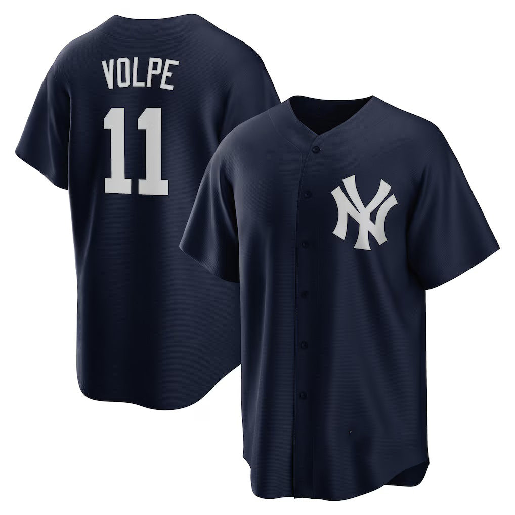 NY.Yankees #11 Anthony Volpe Navy Big & Tall Alternate Replica Player Jersey