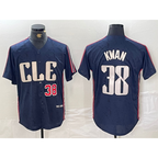C.Guardians #38 Steven Kwan Number Navy 2024 City Connect Limited Stitched Jersey