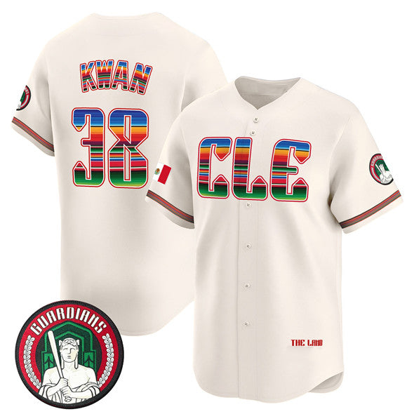 C.Guardians #38 Steven Kwan Cream Mexico Vapor Premier Limited Stitched Jersey