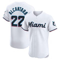 M.Marlins #22 Sandy Alcantara White Home Elite Jersey
