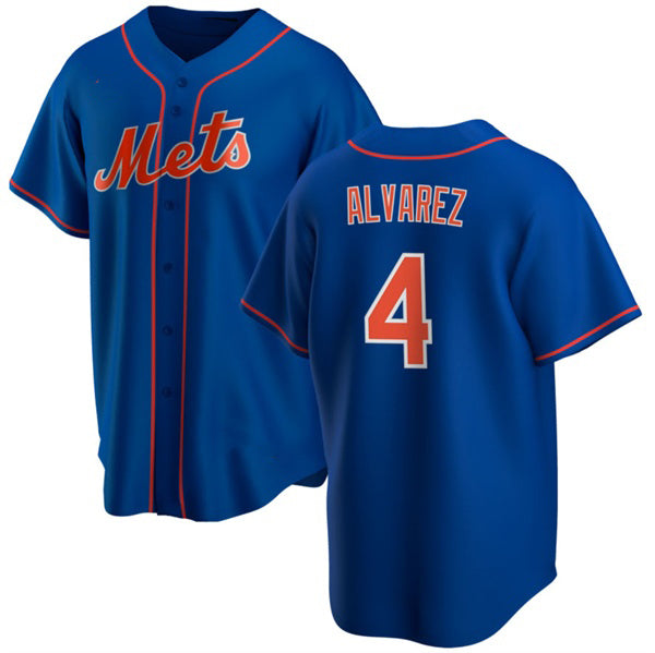 NY.Mets #4 Francisco Alvarez Royal Cool Base Stitched Jersey