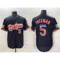 LA.Dodgers #5 Freddie Freeman Black Mexico Cool Base Stitched Jersey