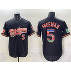 LA.Dodgers #5 Freddie Freeman Black Mexico Cool Base Stitched Jersey