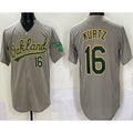 O.Athletics #16 Nick Kurtz Gray Limited Jersey