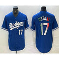 LA.Dodgers #17 Shohei Ohtani Number Mexico Blue Cool 2 Base Stitched Jersey