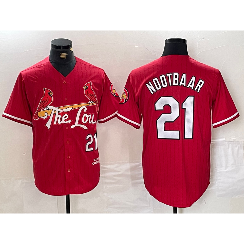 St. Louis Cardinals #21 Lars Nootbaar Red 2024 City Connect Limited Stitched Jersey