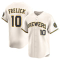 M.Brewers #10 Sal Frelick Cream Home Limited Player Jersey