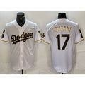LA.Dodgers #17 Shohei Ohtani White Gold Fashion Stitched Cool Base Limited Jersey