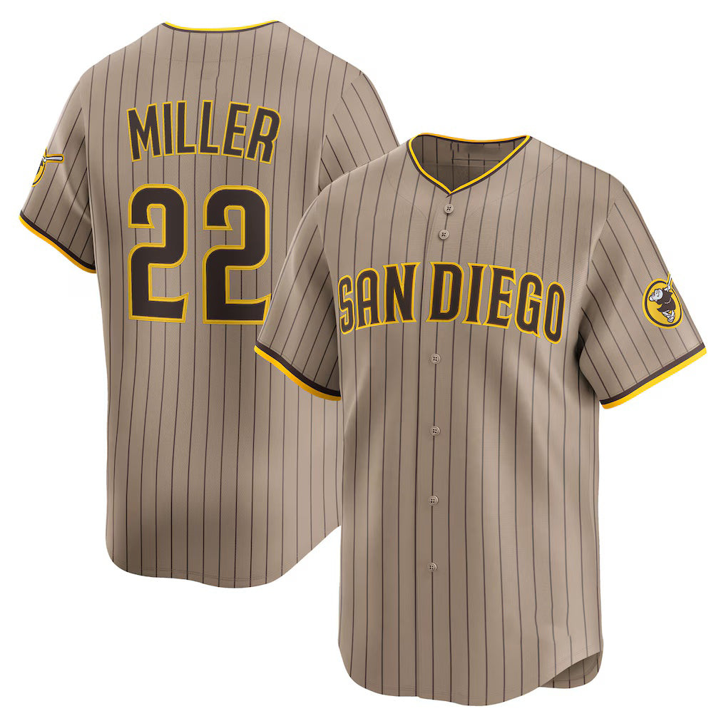 SD.Padres #22 Mason Miller Khaki Alternate Limited Player Jersey