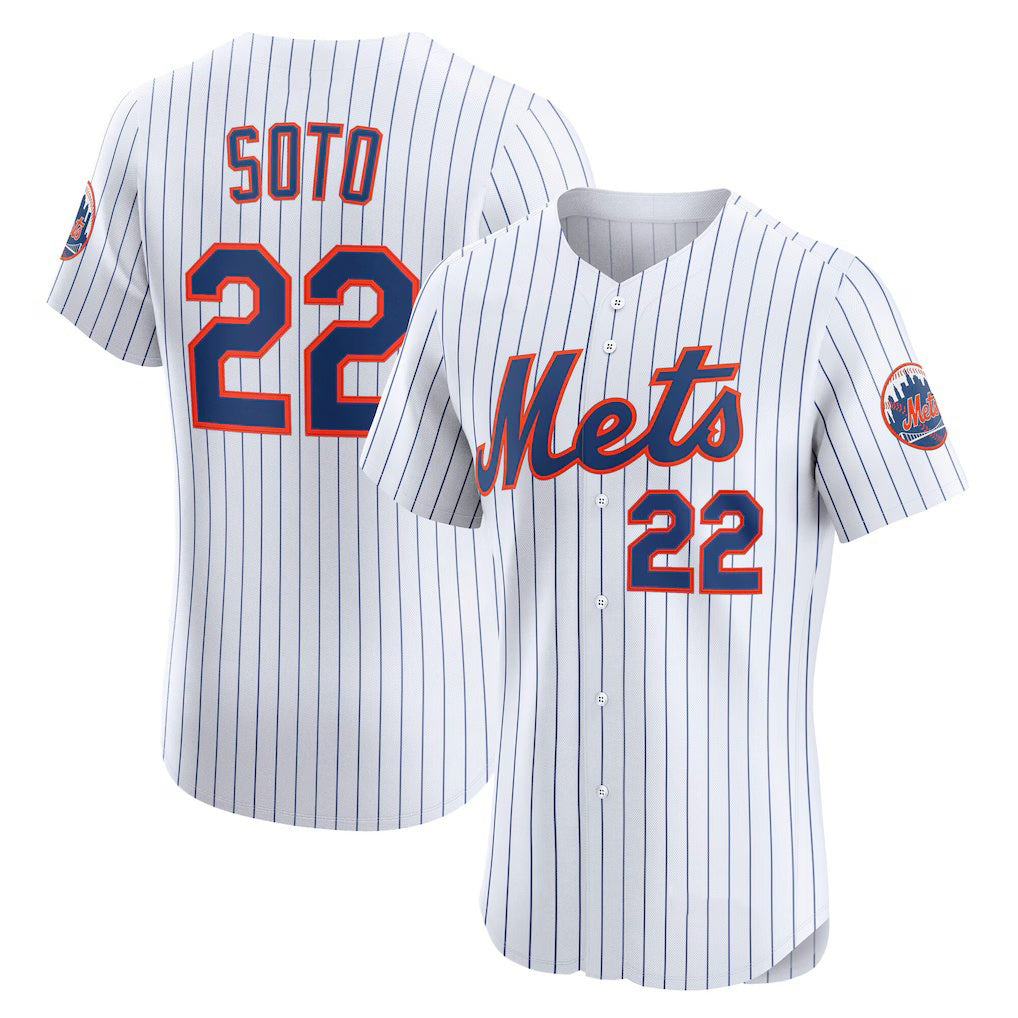 NY.Mets #22 Juan Soto White Home Elite Jersey