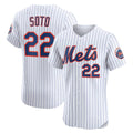 NY.Mets #22 Juan Soto White Home Elite Jersey