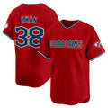 C.Guardians #38 Steven Kwan Red Alternate Limited Stitched Jersey