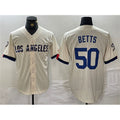 LA.Dodgers #50 Mookie Betts Cream Stitched Jersey