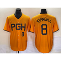 P.Pirates #8 Willie Stargell Number Gold 2023 City Connect 2 Stitched Jersey