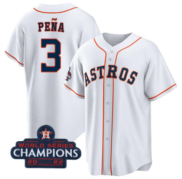 H.Astros #3 Jeremy Pena White Lights Out Limited Stitched Jersey