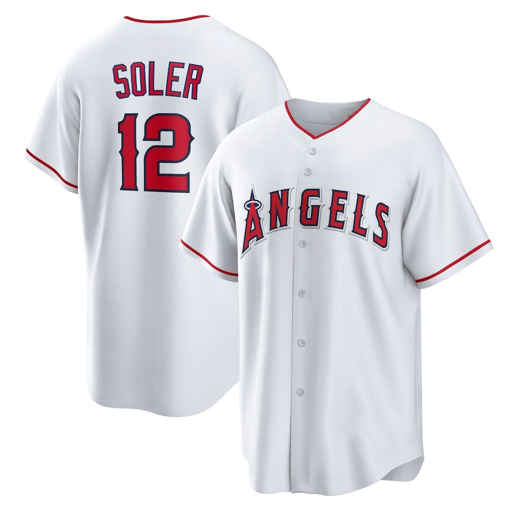 LA.Angels #12 Jorge Soler White Home Replica Jersey