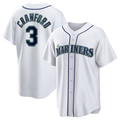 S.Mariners #3 JP Crawford White Home Replica Jersey