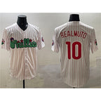 P.Phillies #10 J.T. Realmuto White Phanatic Cool Base Stitched Jersey