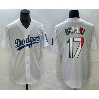 LA.Dodgers #17 Shohei Ohtani Mexico White Cool 2 Base Stitched Jersey
